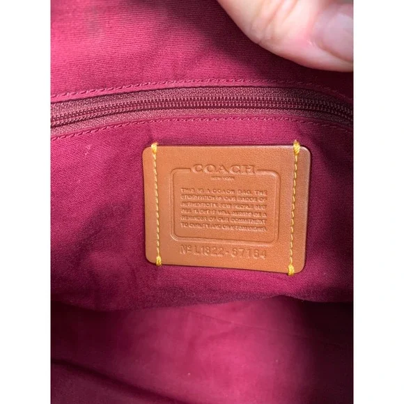 Coach Prairie Floral Signature Satchel / Tan Rust Leather Crossbody Bag NWOT - Picture 12 of 16